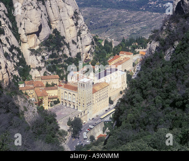 Seilbahn BLICK AUF SAINT JOAN BENEDIKTINERKLOSTER MONTSERRAT KATALONIEN SPANIEN Stockfoto