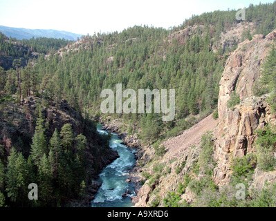 Schlucht am Animas River auf der Bahnstrecke Durango-Silverton, Schlucht, USA, Colorado, San Juan National Forest, Jul 04. Stockfoto