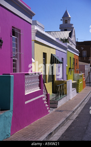 Bunte Cape Malay Häuser in Bo Kaap Gegend von Kapstadt Südafrika Stockfoto