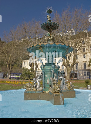 Das Gusseisen Springbrunnen in der Princess Gardens in Torquay, Devon Stockfoto