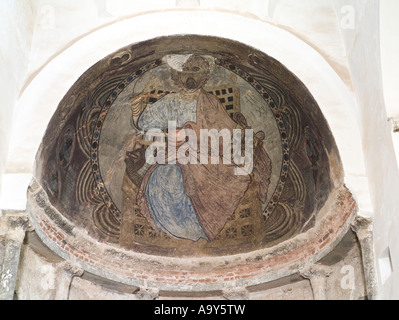 Detail der Malerei in Apsis, weiße Kloster, Sohag, Ägypten Stockfoto