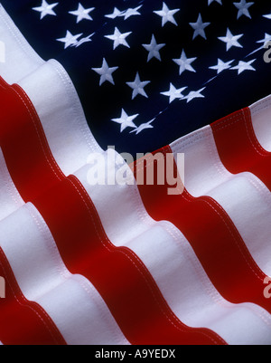 USA FLAGGE GEMACHT DER GENÄHTE BAUMWOLLE BUNTING Stockfoto