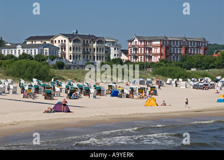 Strand in Heringsdorf, Usedom Insel, Mecklenburg Western Pomerania, Deutschland, Europa Stockfoto