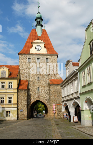 Historische alte Stadt Domazlice, Westböhmen, Tschechien Stockfoto