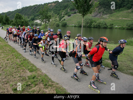 Inliner während des Trainings Stockfoto