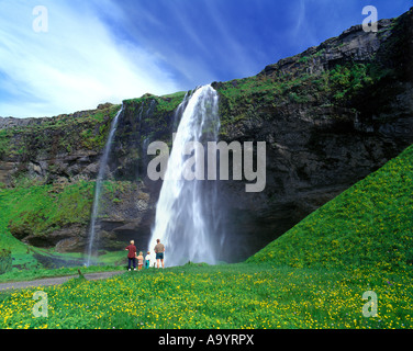 SELJALANDSFOSS WASSERFALL ISLAND Stockfoto