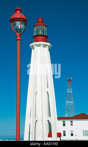 Der Leuchtturm am Vater Punkt Rimouski, Website des Untergangs der Empress of Ireland Stockfoto