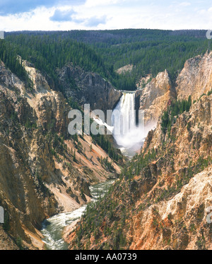 Yellowstone fällt im Yellowstone National Park in Wyoming USA von Künstlern Punkt Stockfoto