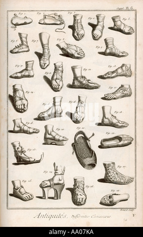 Alte Schuhe Diderot Stockfoto