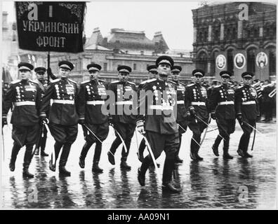 Sieg-Parade Koniev Stockfoto