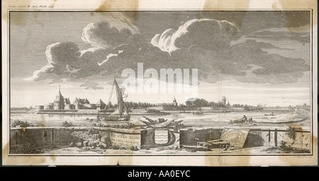 Sluys Sluis 1739 Stockfoto