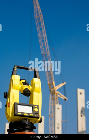 Vermessung, Mess-Equipment auf einer Baustelle Stockfoto