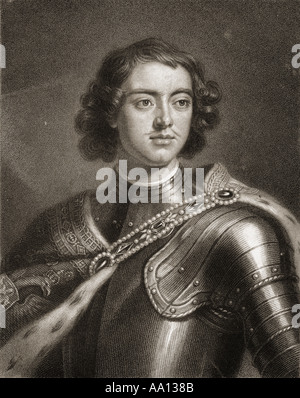 Peter der Große, alias Peter I und Peter Alexeyevich ,1672 - 1725. Zar von Russland. Stockfoto