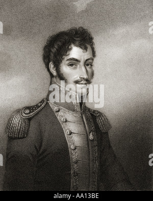 Simon Bolivar, aka The Liberator, 1783-1830.  Venezuelen Soldat und Staatsmann, Präsident von Kolumbien und Peru. Stockfoto