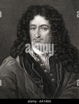 Gottfried Wilhelm (von) Leibniz oder Leibnitz, 1646 - 1716. Deutschen Universalgelehrten und Philosoph in der Geschichte der Mathematik und der Geschichte der Philosophie. Stockfoto