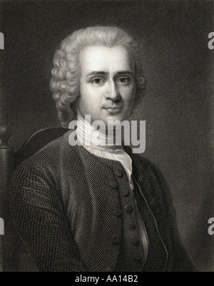 Jean-Jacques Rousseau, 1712 - 1778. Genfer Philosoph, Schriftsteller und Komponist. Stockfoto