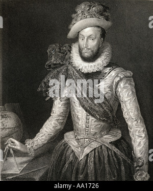 Sir Walter Raleigh, c1554 - 1618. Englisch landete Gentleman, Schriftsteller, Dichter, Soldat, Politiker, Höfling, Spion und Explorer. Stockfoto