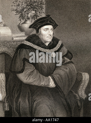 Sir Thomas More, aka der heilige Thomas Morus, 1478-1535. Englisch Anwalt, Philosoph, Autor, Staatsmann und humanist der Renaissance. Stockfoto