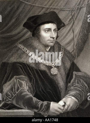 Sir Thomas More, aka der heilige Thomas Morus, 1478-1535. Englisch Anwalt, Philosoph, Autor, Staatsmann und humanist der Renaissance. Stockfoto