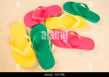 Flip Flops am Strand Stockfoto