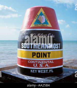 Marker fo der südlichste Punkt der kontinentalen USA, Key West, Florida, USA Stockfoto