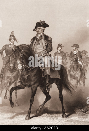 Baron von Steuben, die Ausbildung der Truppen der amerikanischen Kontinentalarmee, 1778 leitete. Stockfoto