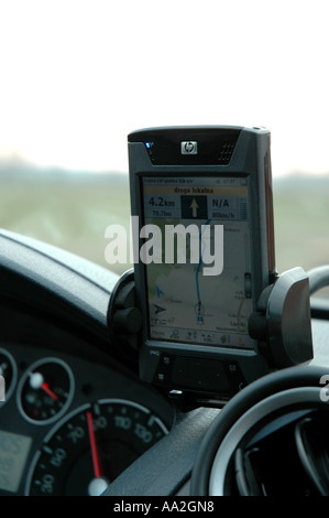 GPS im Auto Ford fiesta Stockfoto