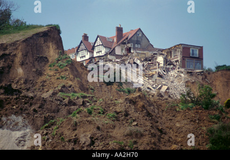 Massiver Erdrutsch und eingestürzten Holbeck Hall Hotel, Scarborough, North Yorkshire, England, UK. Stockfoto