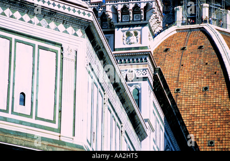 Italien, Toskana, Duomo Kathedrale Detail Toskana Florenz Firenze, Florenz Duomo Kathedrale mit Baptisterium, Nahaufnahme Stockfoto