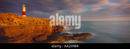 Portland Bill in der Abenddämmerung Dorset UK Stockfoto