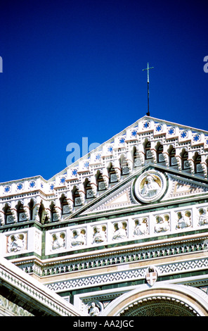 Italien, Toskana, Duomo Kathedrale Detail Toskana Florenz Firenze, Florenz Duomo Kathedrale mit Baptisterium, niedrigen Winkel Ansicht Stockfoto