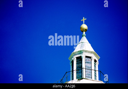 Italien, Toskana, Florenz, Firenze, Duomo Kathedrale Glockenturm gegen Himmel, niedrigen Winkel Ansicht Stockfoto