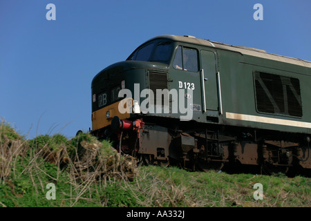 Leicestershire und Derbyshire Yeomanry D123 erhalten dieselelektrische Lok auf der Great Central Railway-Klasse 45/1 Stockfoto