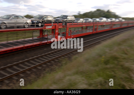 Sylt-Autos auf dem Shuttle auf die Insel Stockfoto