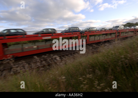 Sylt-Autos auf dem Shuttle auf die Insel Stockfoto