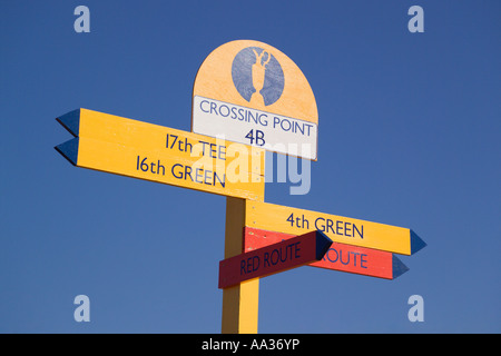 Open Golf Championship Wegweiser "Royal Liverpool Golf Club" Hoylake Wirral Merseyside England Stockfoto