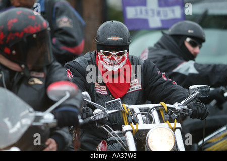 Hells Angels Beerdigung Motorrad-Club-Mitglieder bei Beerdigung für Mitglied, niedergeschossen wurde Stockfoto