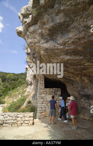 Titos Höhle Drvar Insel Vis Dalmatien Kroatien Stockfoto