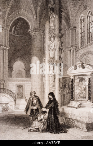 Kathedrale von Strasburg, Margarethe von Anjou, 1429 - 1482. Königin von König Heinrich VI. Von England. Stockfoto