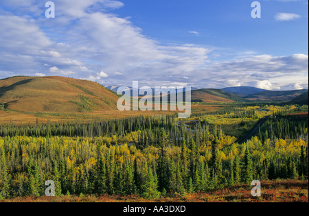 Ingenieur-Creek-Tal und die Ogilvie Berge entlang der Dempster Highway Yukon Territory Kanada Stockfoto