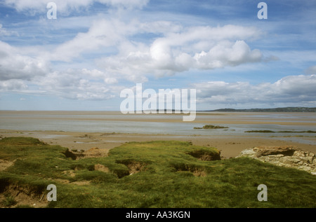 Blick auf den Sand der Bucht von Morecambe, Lancashire. Stockfoto