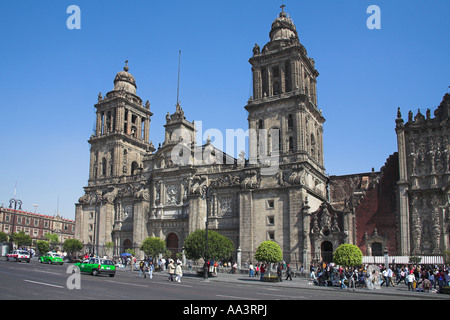 Catedral Metropolitana, Metropolitan Cathedral, Zocalo, Plaza De La Constitución, Mexico City, Mexiko Stockfoto