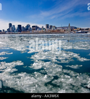 Skyline von Montreal im Winter, Quebec, Kanada Stockfoto