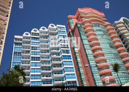 Eigentumswohnungen, Wohnungen, mit Blick auf den Strand, Acapulco, Bundesstaat Guerrero, Mexiko Stockfoto