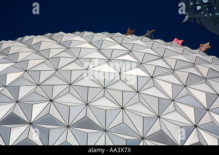 Nahaufnahme von Spaceship Earth, EPCOT Center, Disney World, Orlando, Florida, USA Stockfoto