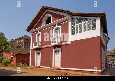 Portugiesisches Haus Altstadt Panaji oder Panjim Goa Indien Stockfoto