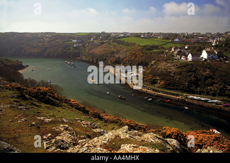 Solva Quay und Solva River Mündung Pembrokeshire Wales UK Stockfoto