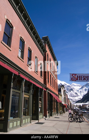 Schaufenster in der westlichen Stadt Telluride, Colorado USA Stockfoto