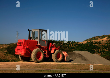 Erden Sie bewegliche Geräte in Hügeln in der Nähe von Wellington New Zealand Stockfoto