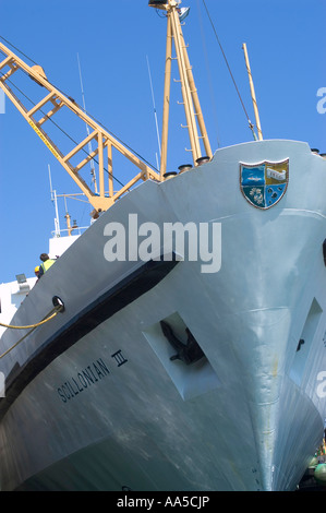 Scillonian III eine Passagier- und Güterfähre in St. Mary's Harbour, Isles of Scilly, England, Vereinigtes Königreich Stockfoto